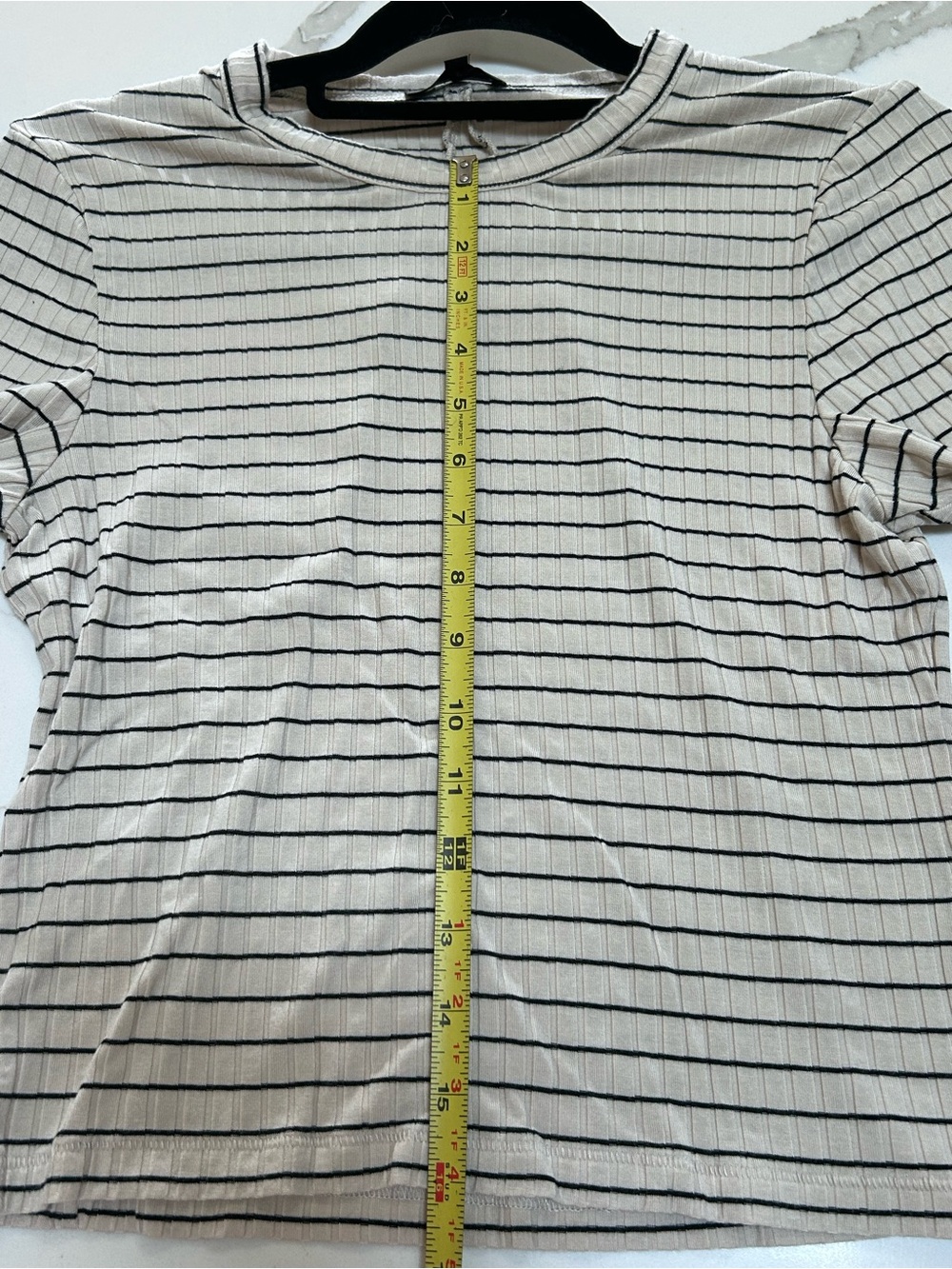 rag & bone Cream Tee with Black Pinstripes - Picture 4 of 5
